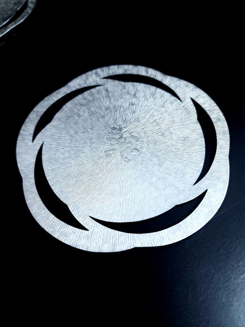 尚美堂製 小林美春　純銀 梅形 壽銀皿 銘々皿 5枚　共箱　計249.98ｇ