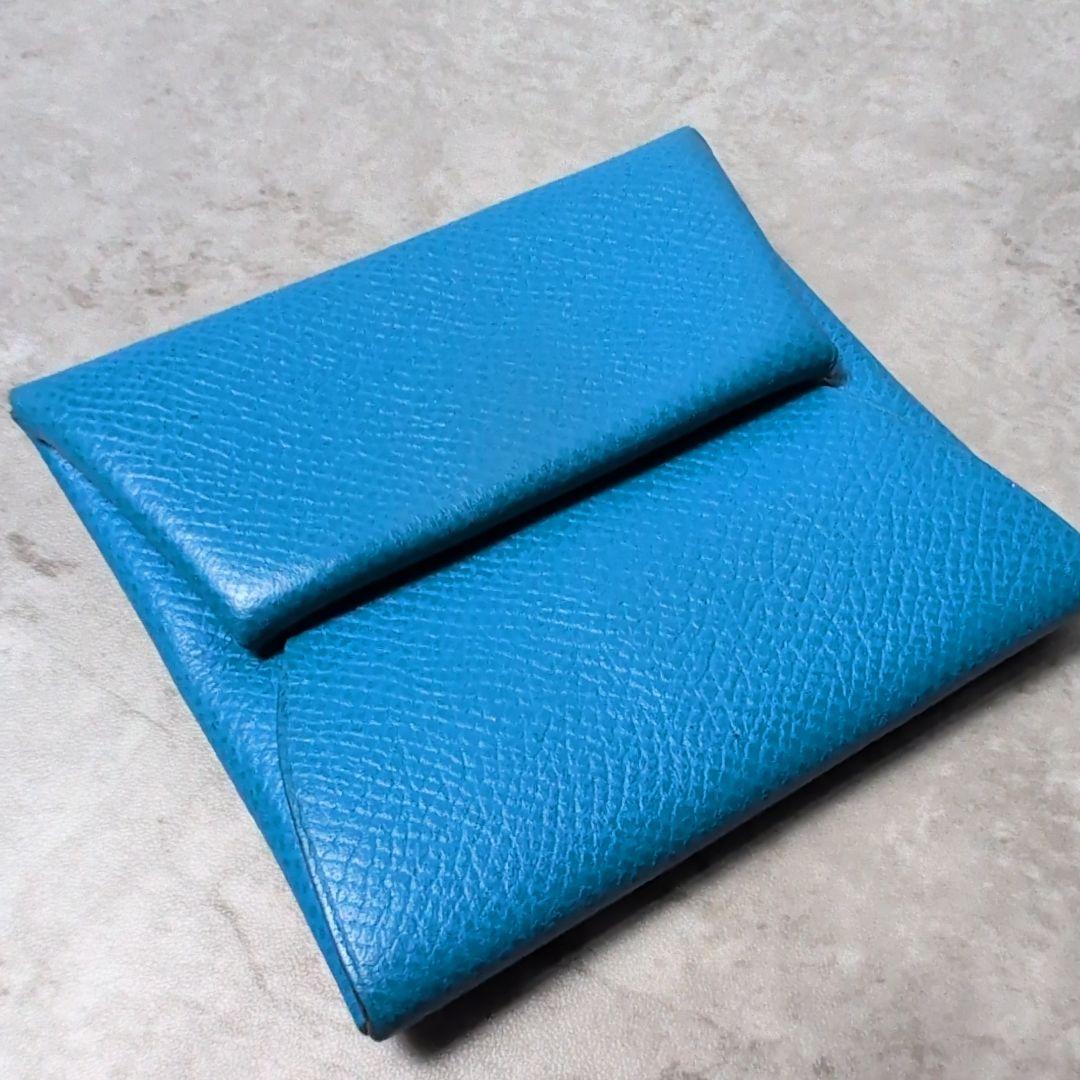 HERMES バスティア ヴォーエプソン ケース 小銭入れ　ブルー