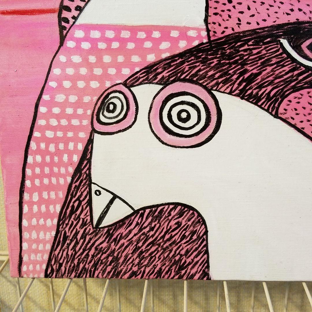 油絵　ロンロンロン　　コンポジション*鳥