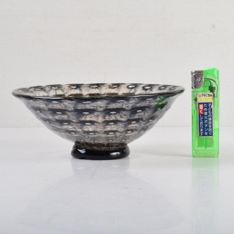 ガラス工芸家　岩田糸子作　茶のうつわ　茶碗　共箱　V　9179