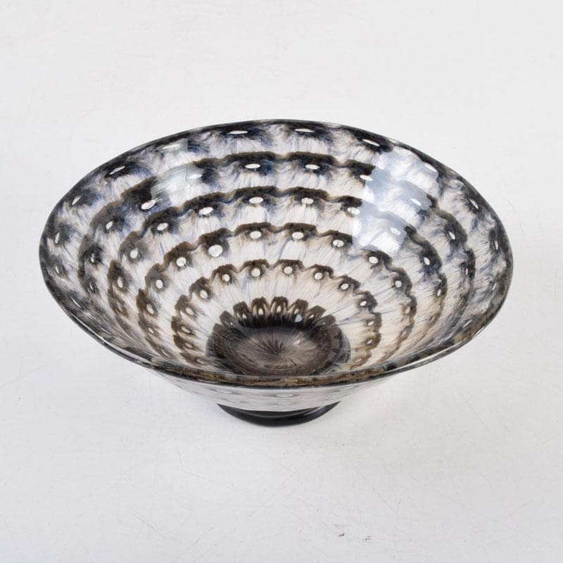 ガラス工芸家　岩田糸子作　茶のうつわ　茶碗　共箱　V　9179