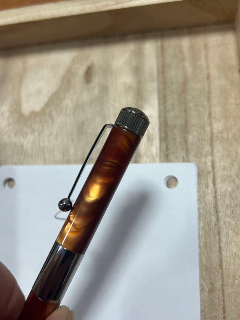 ROMEO ロメオ No.3細軸 ボールペン イタリアンアンバー専用ケース付き