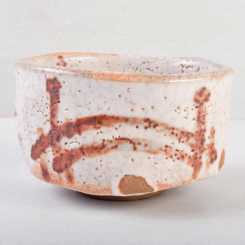 茶道具　絵志野　茶碗　有近作　伝統工芸　箱根寄木細工箱付　M　R9534