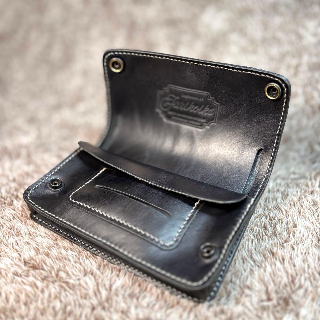 ◎柔らかい二つ折り.スムース革シャグポーチ◎