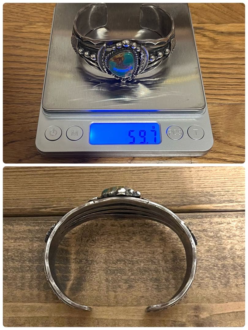 きれいなターコイズのバングル　インディアンジュエリー　navajo ナバホ