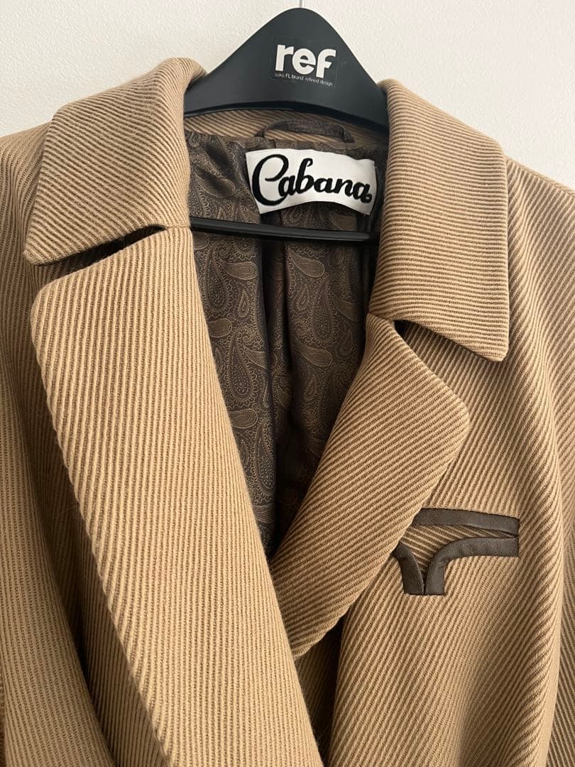 cabanaカバナ ケイト カシュクールジャケットコート　ペイズリー柄玉虫色