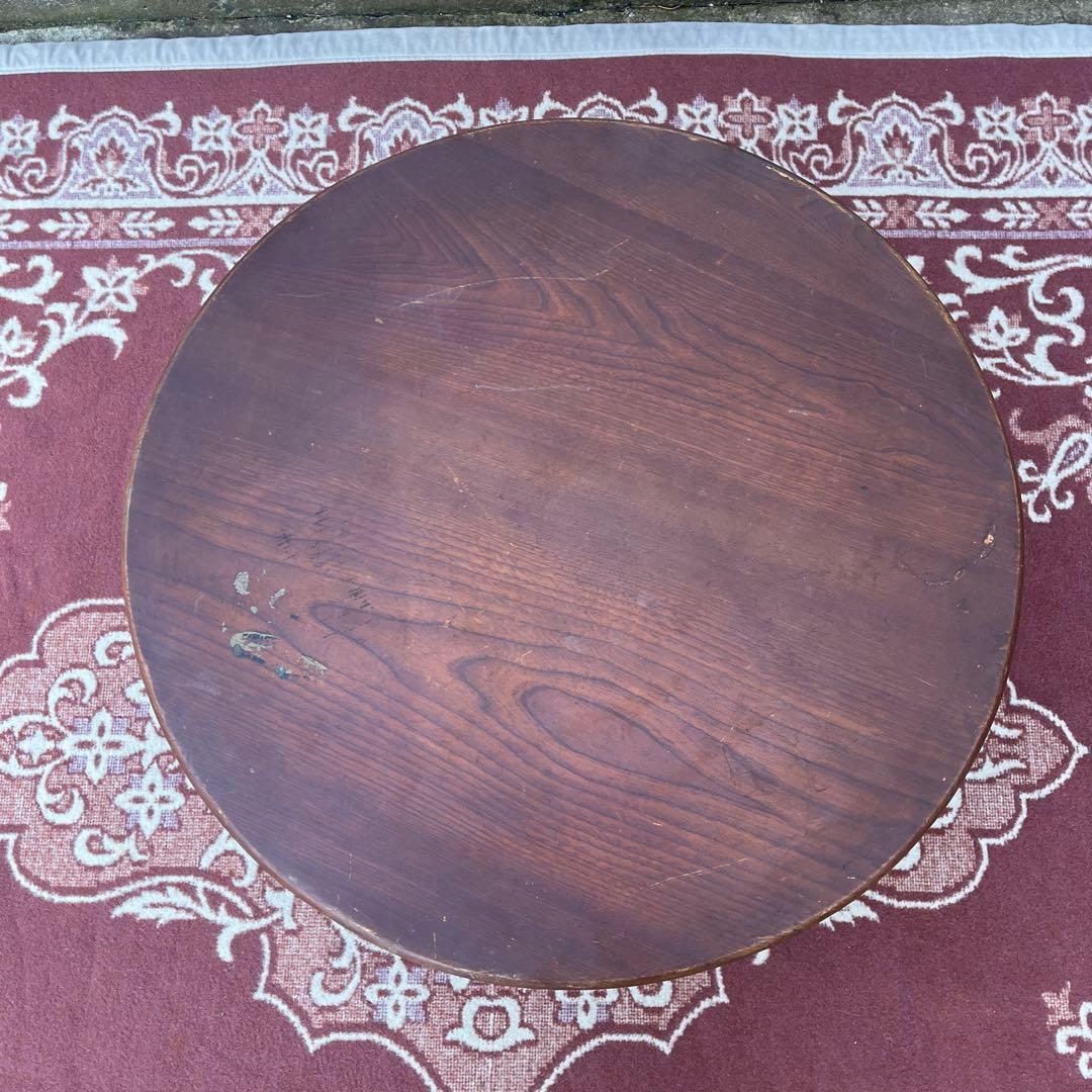 古家具アンティーク◾️木製無垢材 ちゃぶ台 円卓 ローテーブル 机
