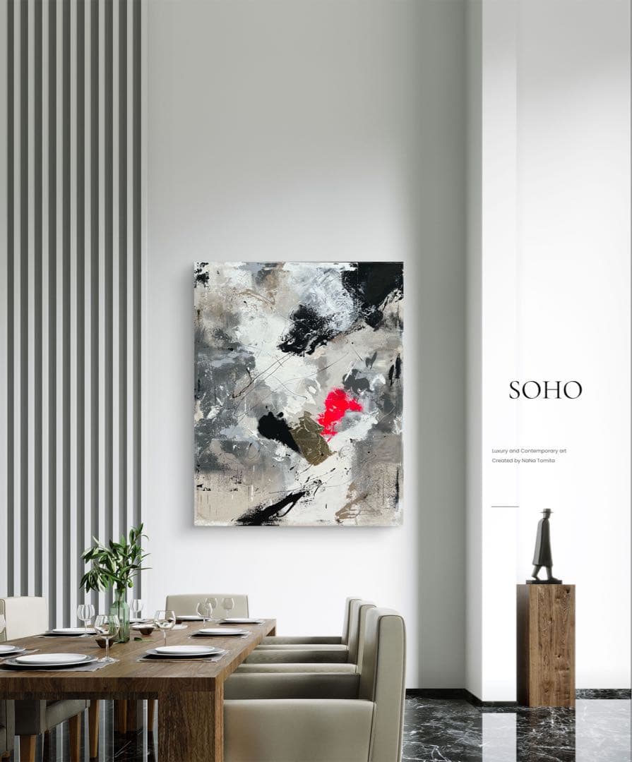 応接間掛画 玄関絵画/アート/抽象画/モダン/ホテル/内装/海外/ニューヨーク