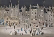 【真作】【複製】複製画　ミッシェル・ドラクロワ　夜の街角　パリ風景画　Y46