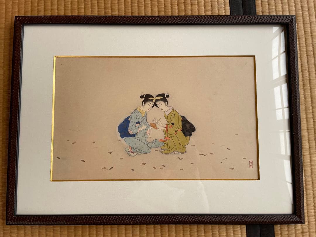 小村雪岱の見立寒山拾得　版画（エスタンプ）