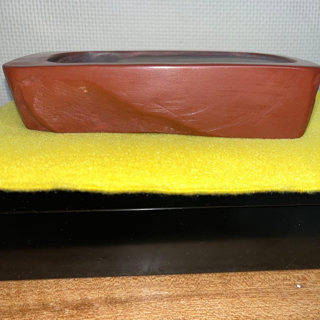 ⭕️希少　岩手県　紫雲硯　自然硯　佐藤幸雄　美品　35mm分厚い　海深い