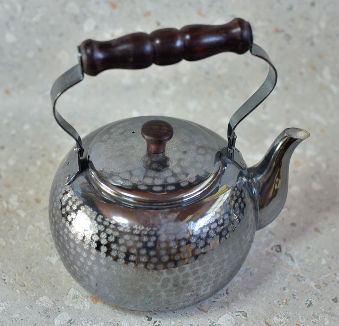 いぶし銀湯沸かし　銀瓶　銅製品お茶道具