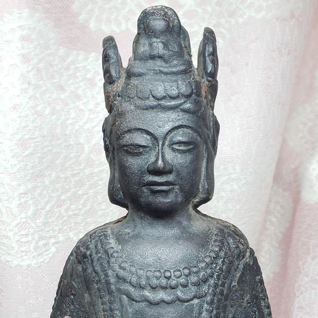 【飛鳥仏】◆鐵鋳観音菩薩立像 仏像◆検）天平仏 新羅仏 高麗仏 空海 千利休
