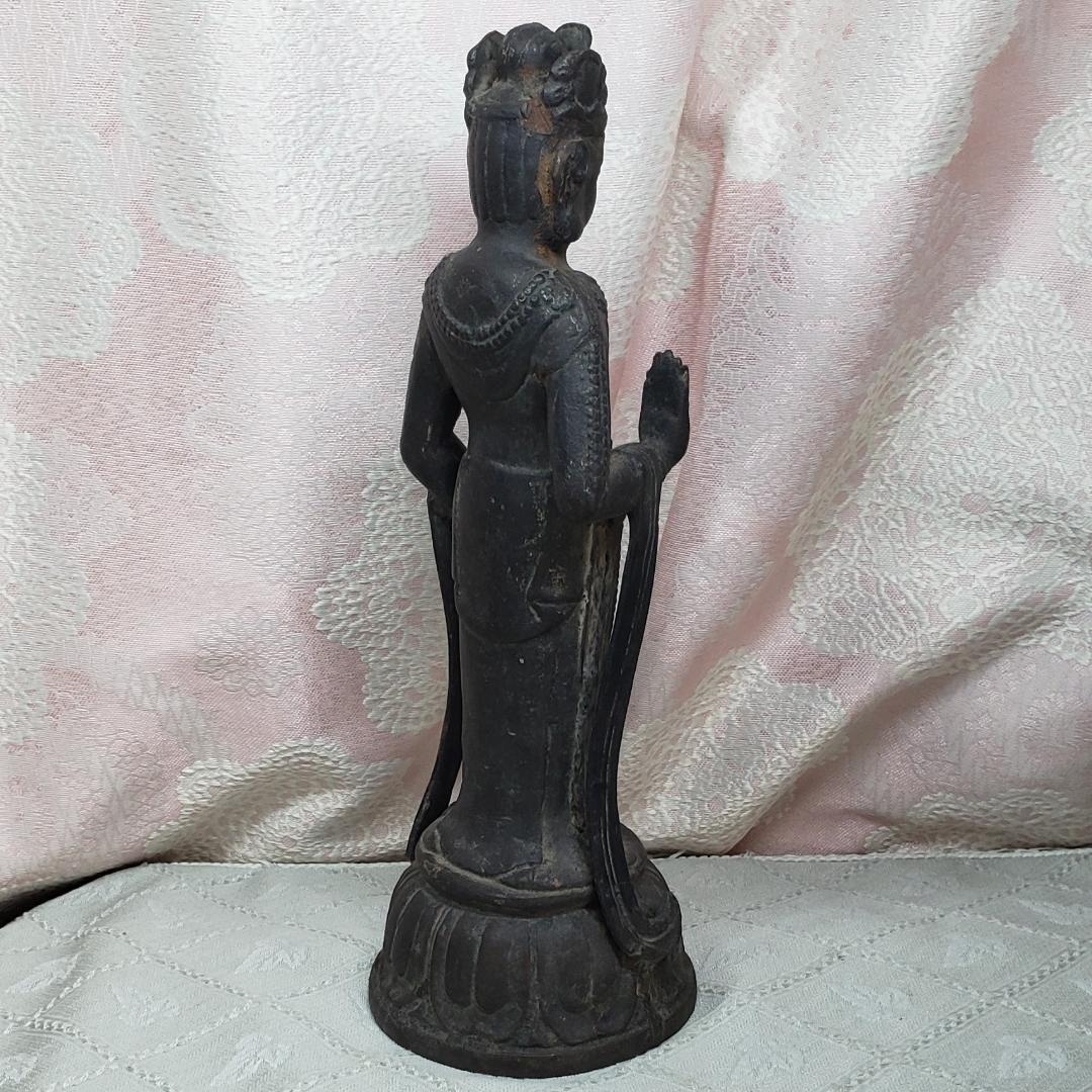 【飛鳥仏】◆鐵鋳観音菩薩立像 仏像◆検）天平仏 新羅仏 高麗仏 空海 千利休