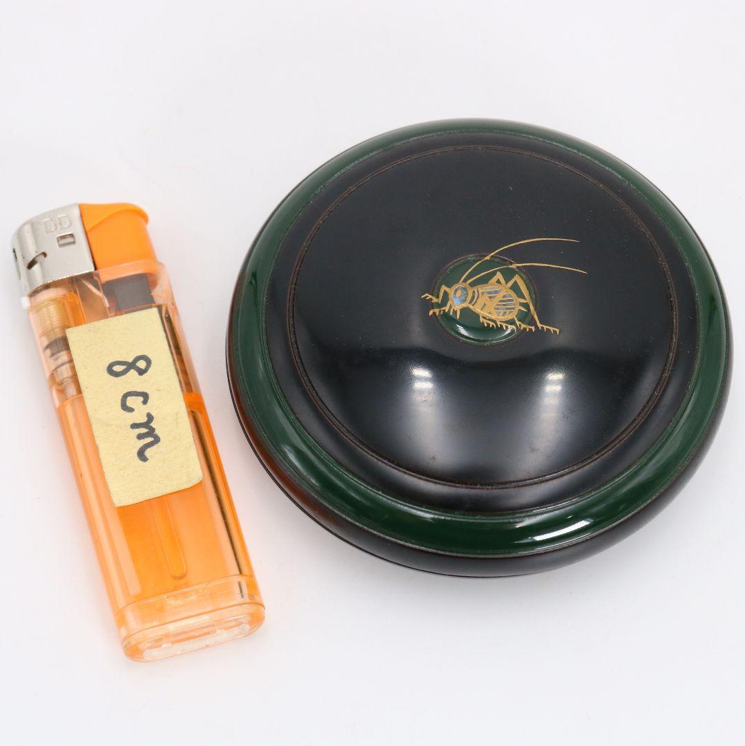 辻石斎作 秋草に鈴虫蒔絵 香合 茶道具 共箱共布　C900