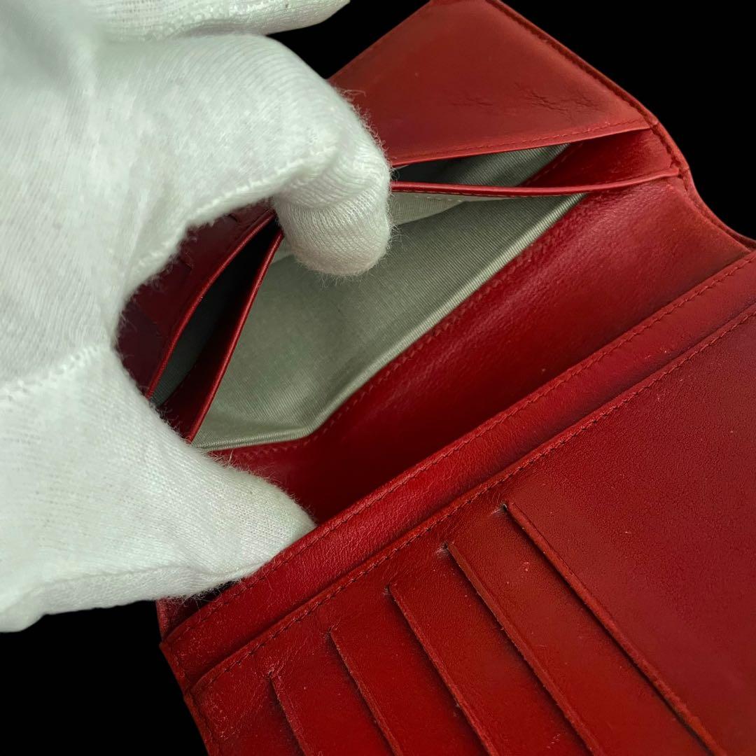 良品✨CHANELシャネル 財布 ダイヤ ココマーク マトラッセ エナメル　赤