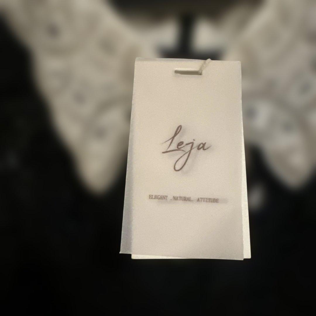 【新品】Leja 黒 レースドレス 長袖 襟付き