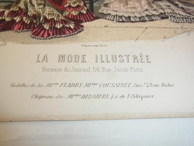 1879年銅版画◆フランス ファッション誌『ラ・モード・イリュストレ』No.33