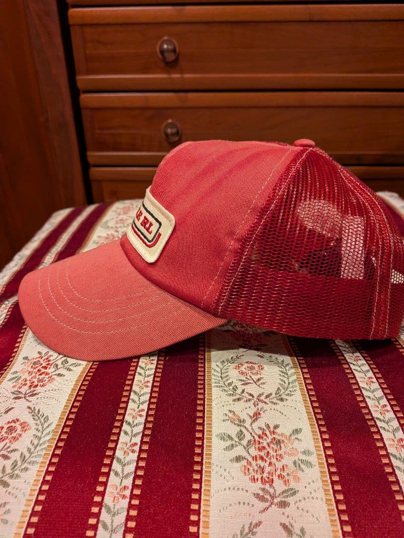 RRL インディゴデニムトラッカーキャップ レッド ダブルアールエル
