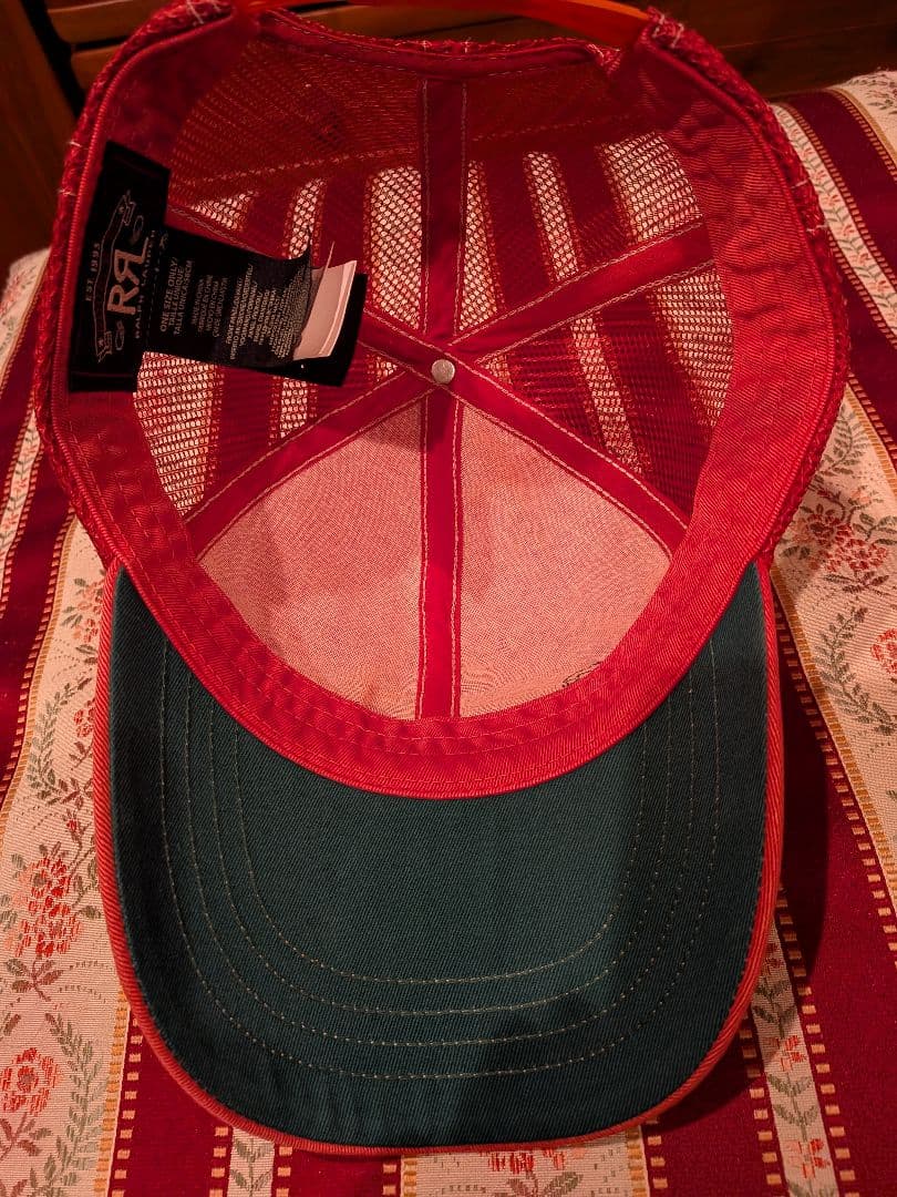 RRL インディゴデニムトラッカーキャップ レッド ダブルアールエル