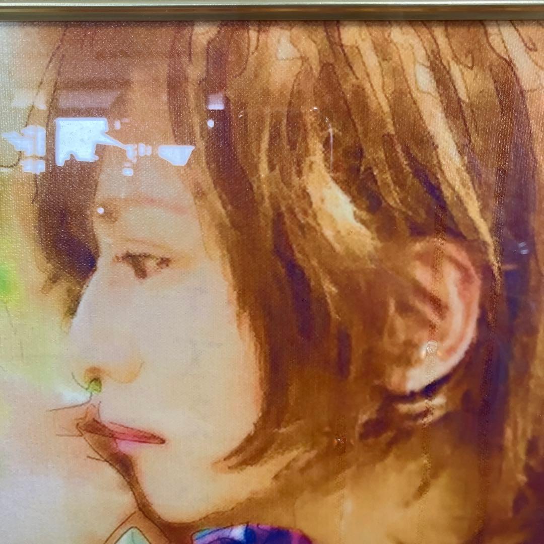 京本政樹 複製画 額装付き アートポスター 肖像画 複製原画 ギター 額入り