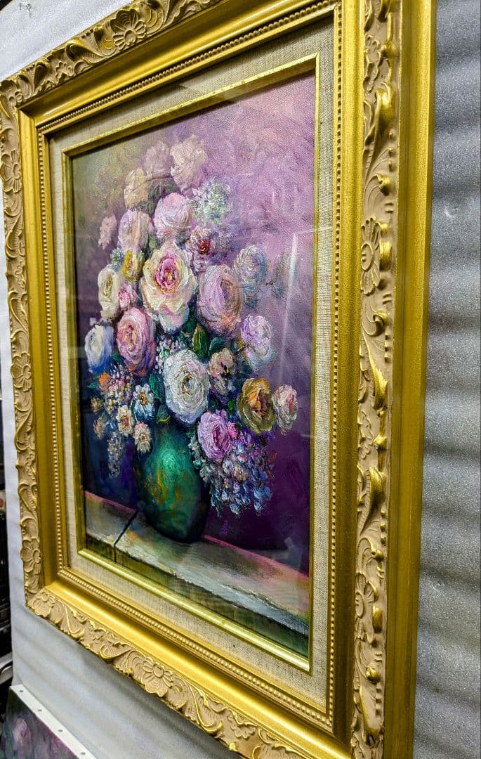 油彩画家haru F6号＊薔薇＊新作＊肉筆画＊一点物＊額縁付き