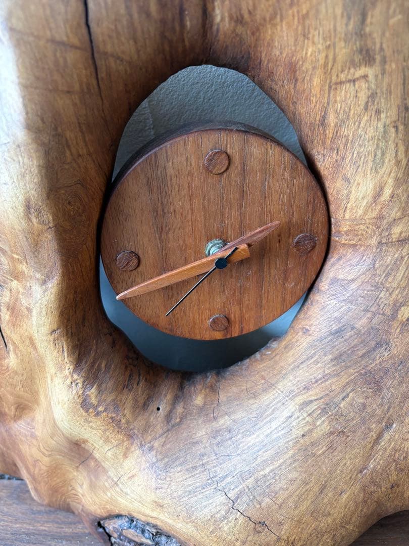 木製　時計　オブジェ