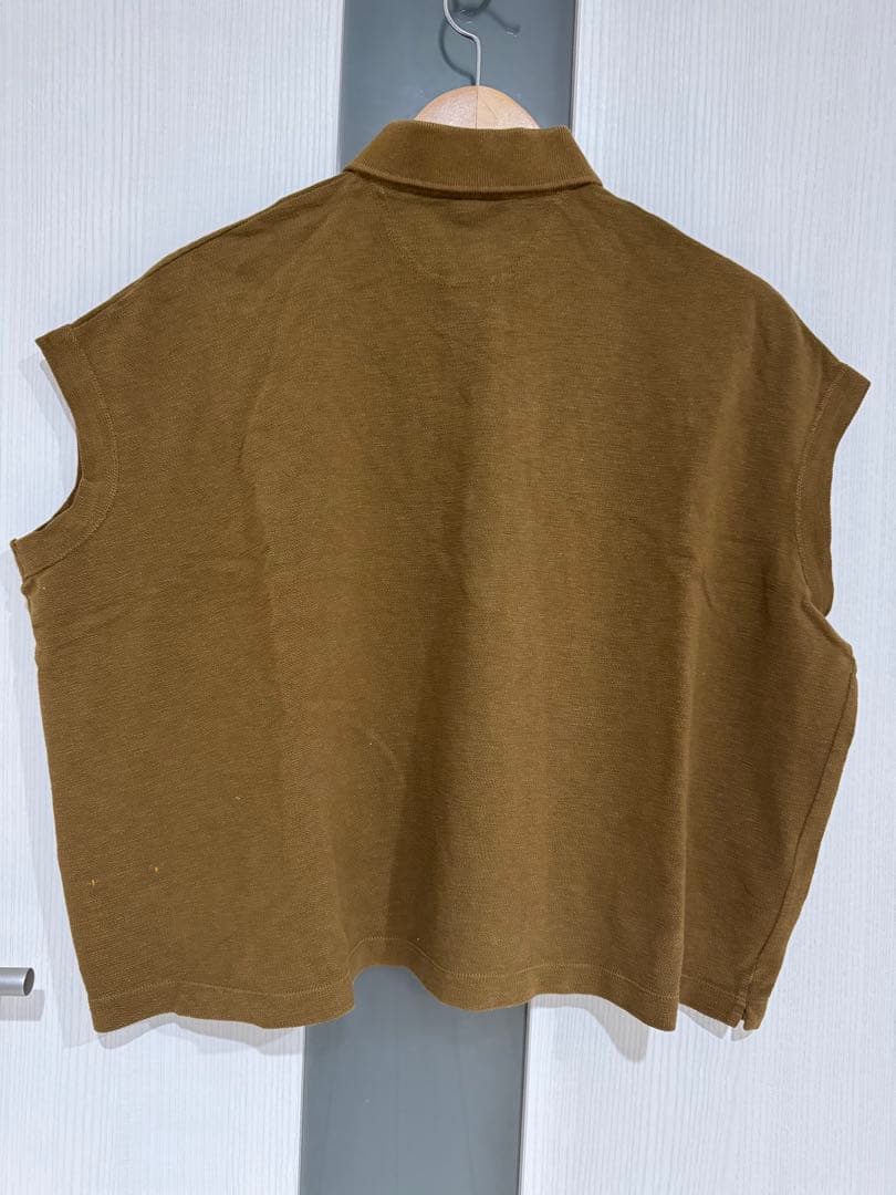 値下　美品　45Ｒノースリーブポロシャツ ブラウン サイズＦ