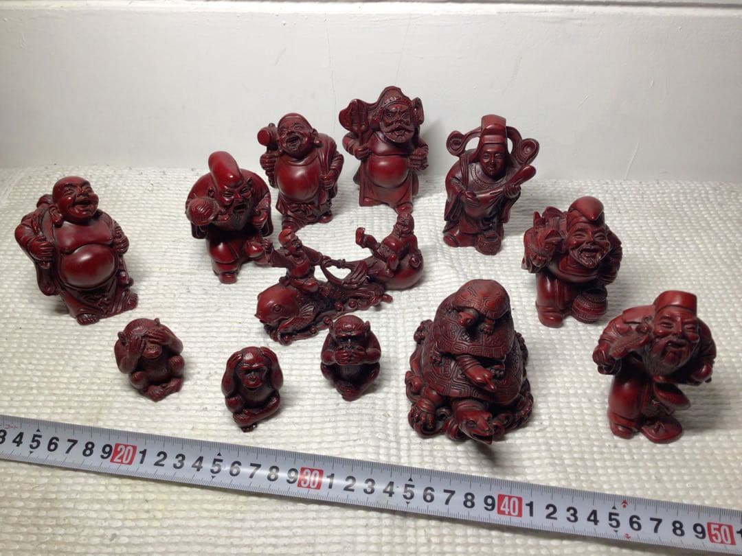 縁起物 彫刻 工芸品置物 七福神 国際交流 外交視察団代表〜贈与品 開運 風水