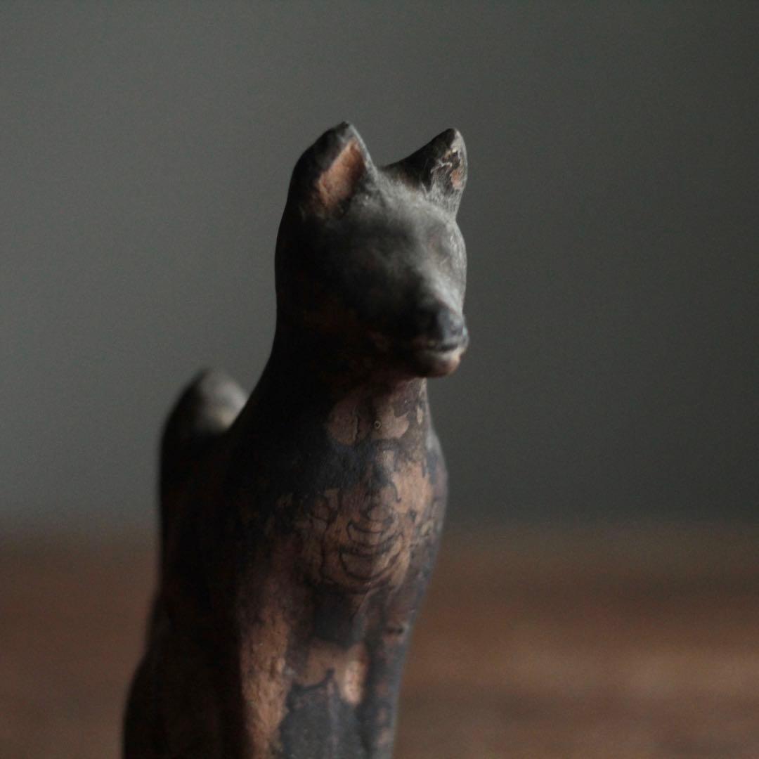 土人形 お稲荷さん 割れ補修 郷土人形 古美術 古道具 アンティーク オブジェ