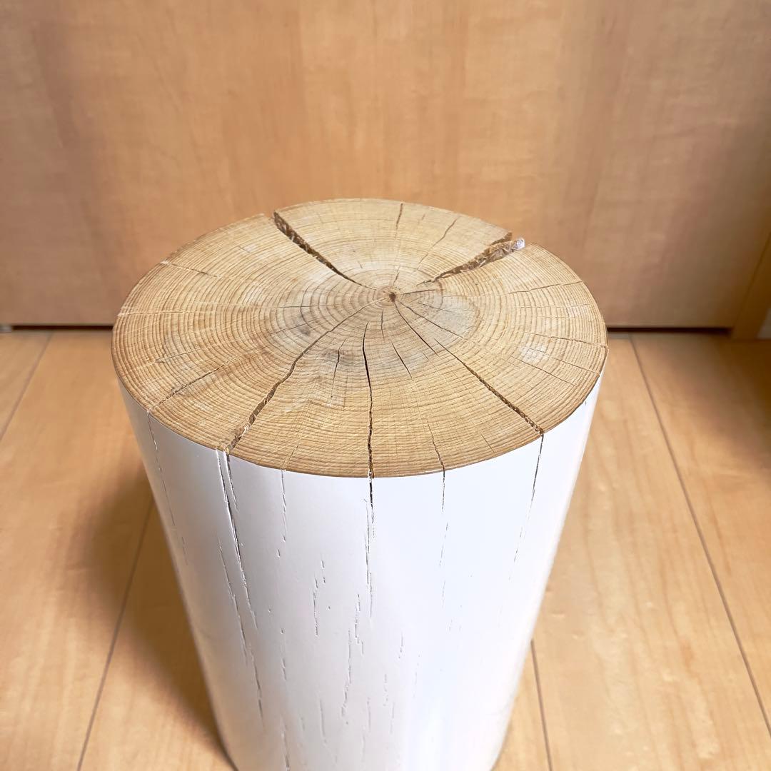 【極美品】ジェルバゾーニ/log/サイドテーブル/ログ/ホワイト/S