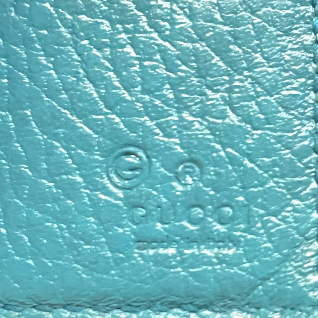 GUCCI グッチ 長財布 GG 金具 レザー ブルー　美品　0112-⑤