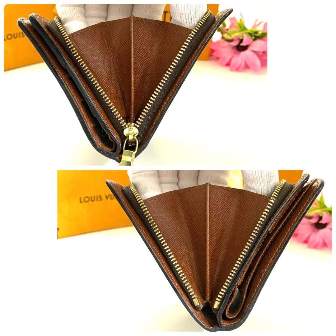 ルイ ヴィトン◎コンパクトジップ 二つ折り財布 ラウンドファスナー モノグラム