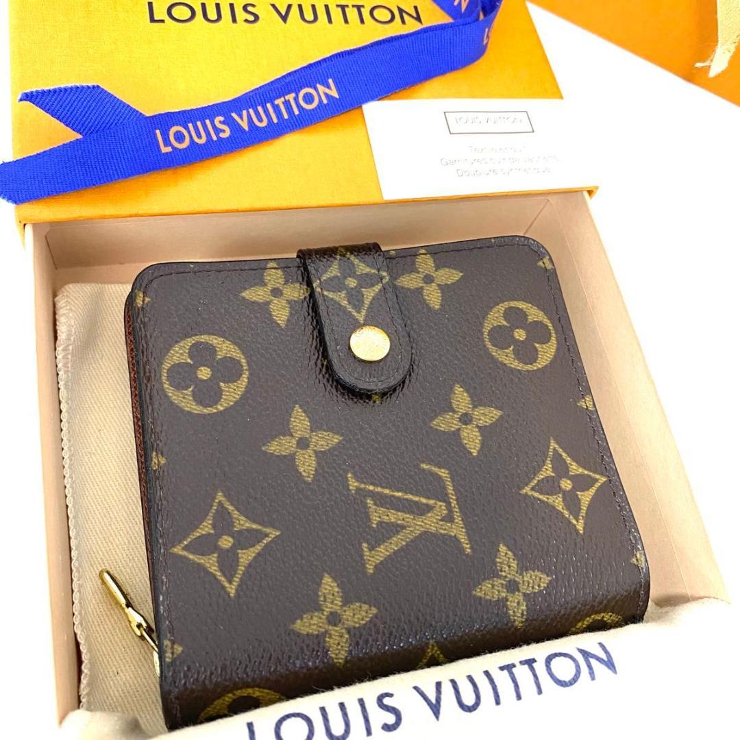 ルイ ヴィトン◎コンパクトジップ 二つ折り財布 ラウンドファスナー モノグラム