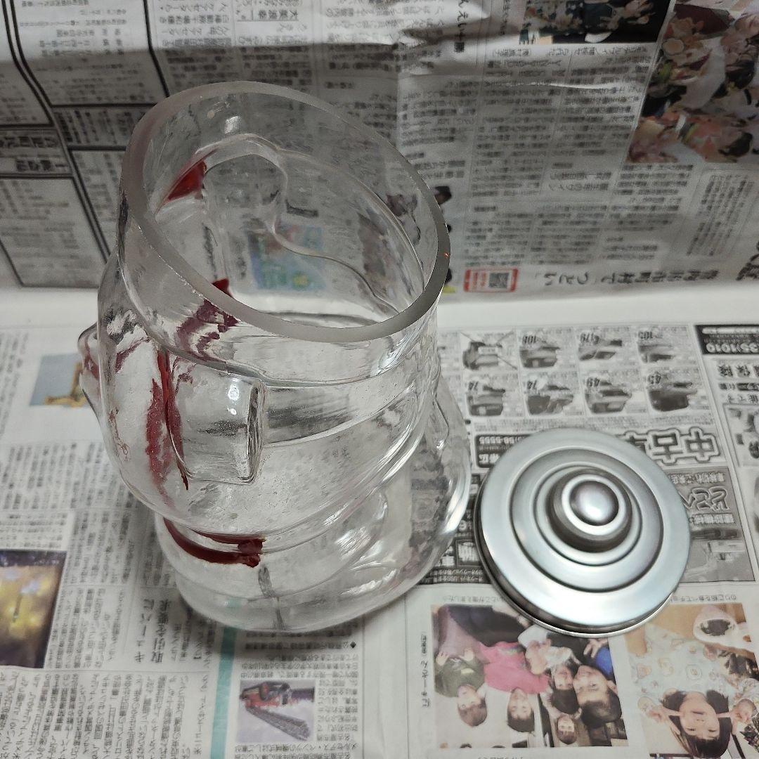 昭和レトロ 招き猫 ガラスビン ブリキ蓋付き アンティーク