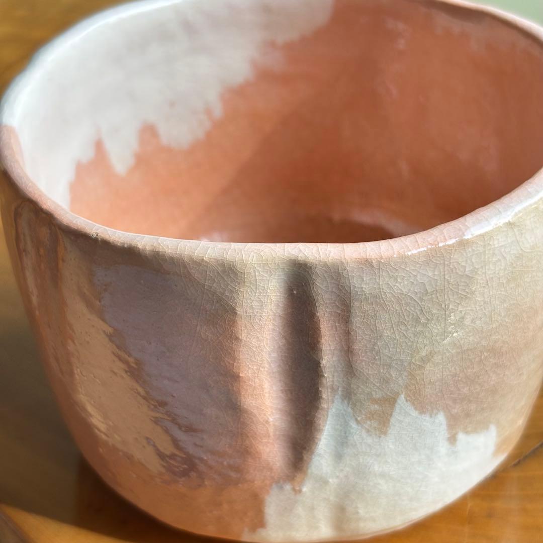 加賀光悦うつし　昭楽造　赤楽抹茶碗　茶道具　共箱(417)