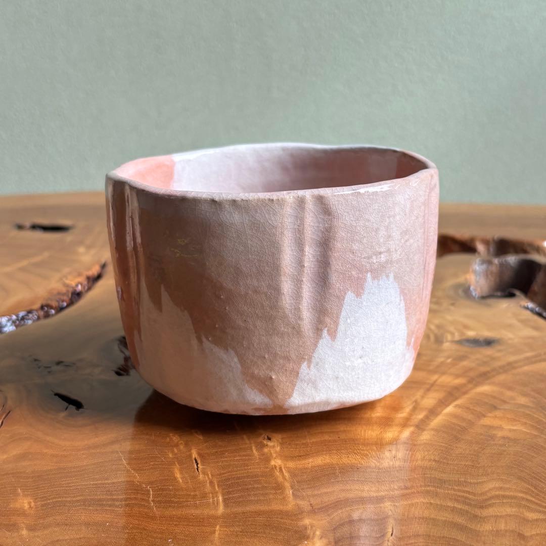 加賀光悦うつし　昭楽造　赤楽抹茶碗　茶道具　共箱(417)