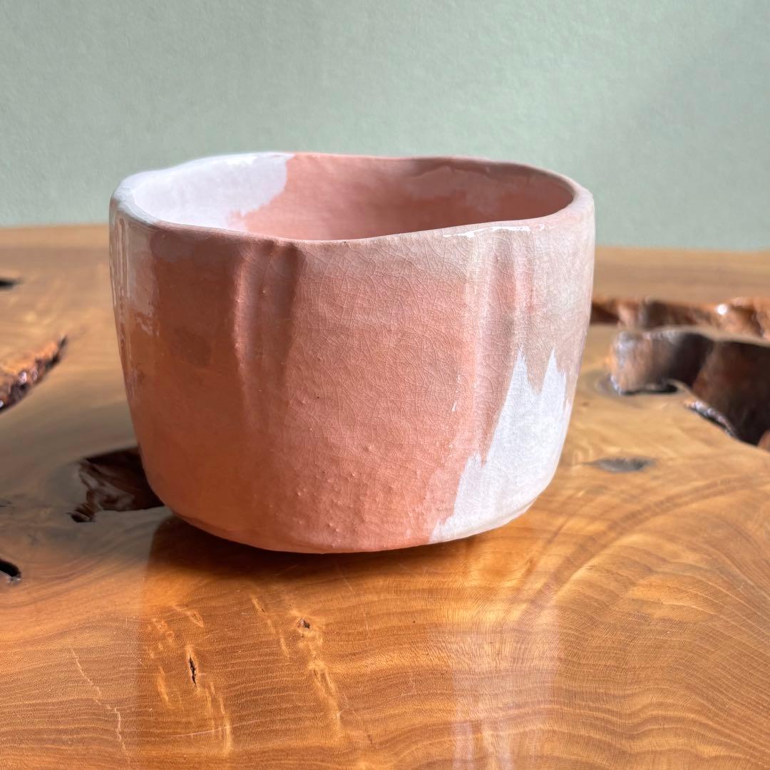 加賀光悦うつし　昭楽造　赤楽抹茶碗　茶道具　共箱(417)