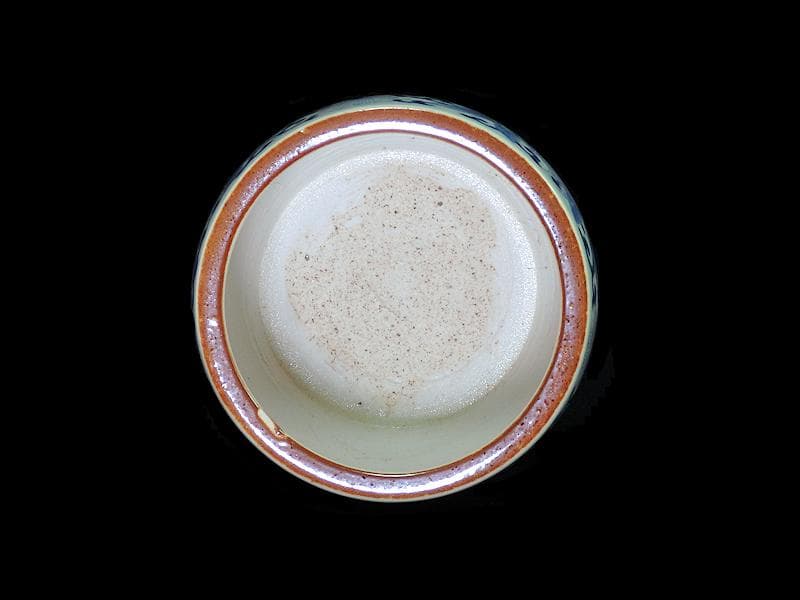 古伊万里　染付　花に唐草の図　火入れ　E613AS-fbqh