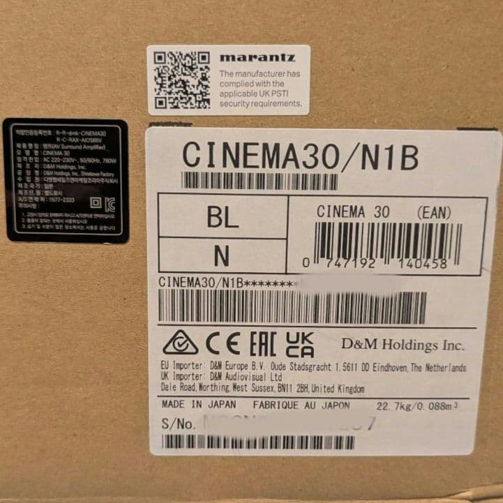 Marantz AVアンプ Cinema30 海外仕様 230V
