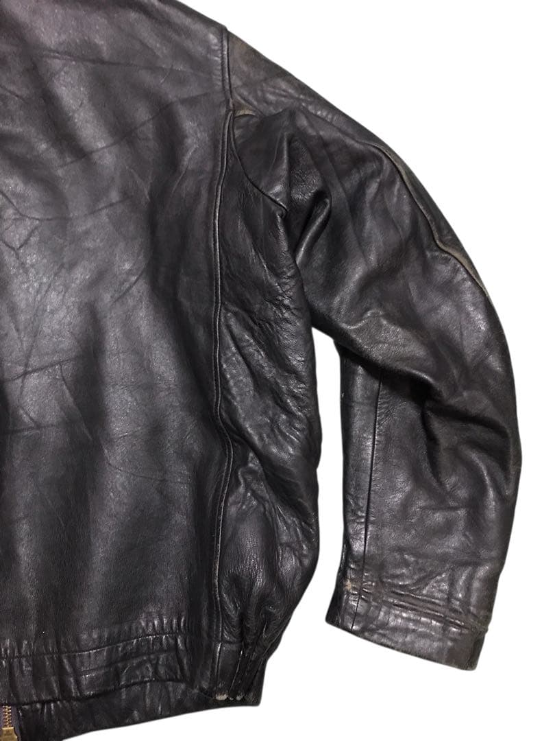 vintage フランス空軍タイプ パイロットジャケット 裏地チェック