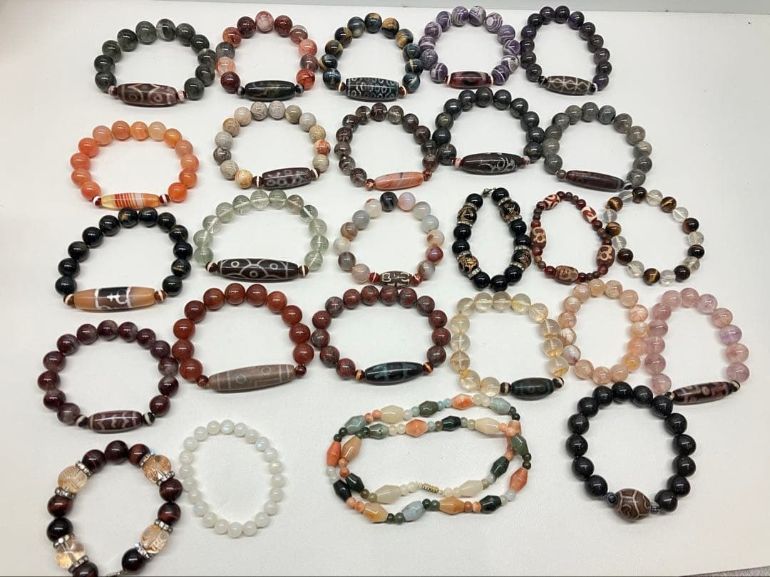 天珠と天然石のブレスレット　大珠 まとめ売り　パワーストーン　希少物