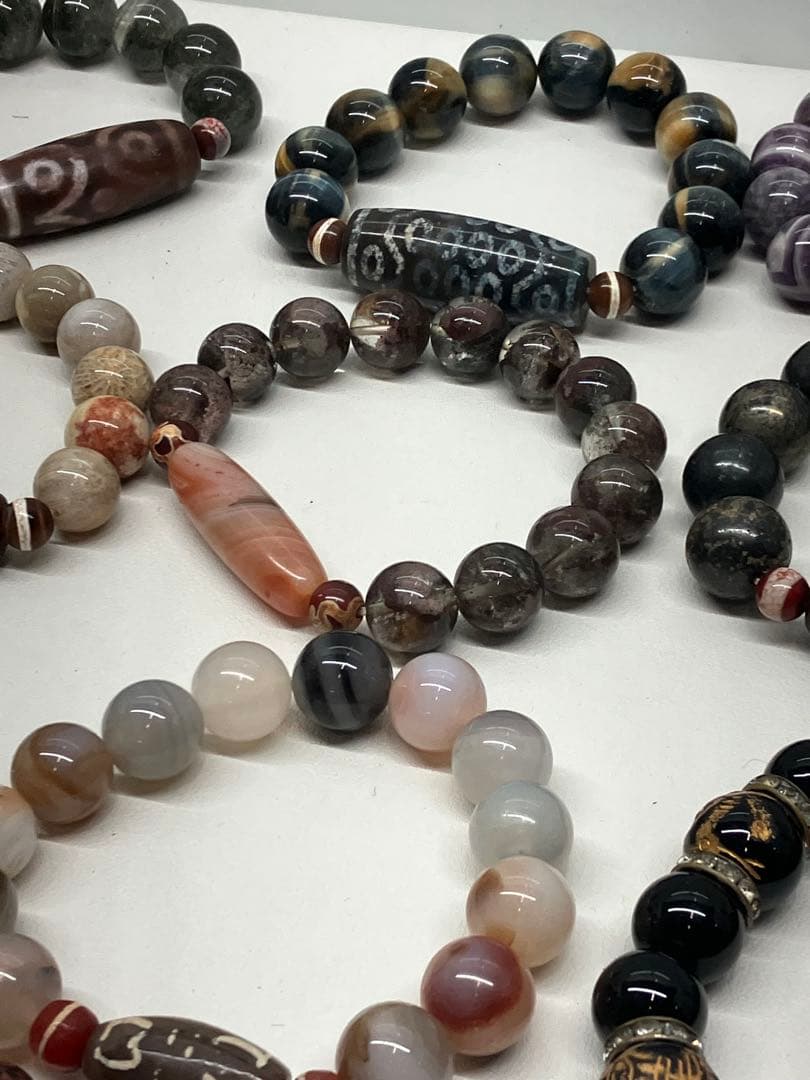天珠と天然石のブレスレット　大珠 まとめ売り　パワーストーン　希少物