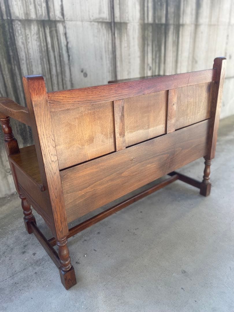 テレフォンベンチ オーク材電話台 引き出し付き