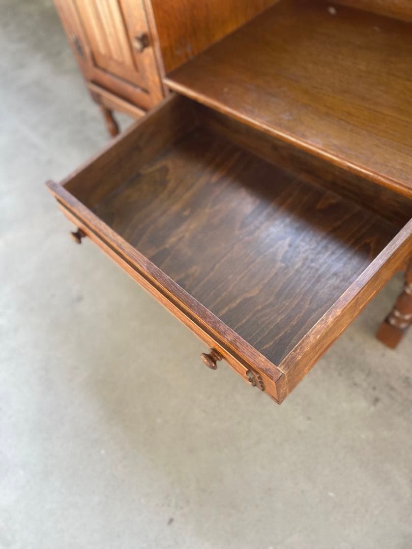 テレフォンベンチ オーク材電話台 引き出し付き