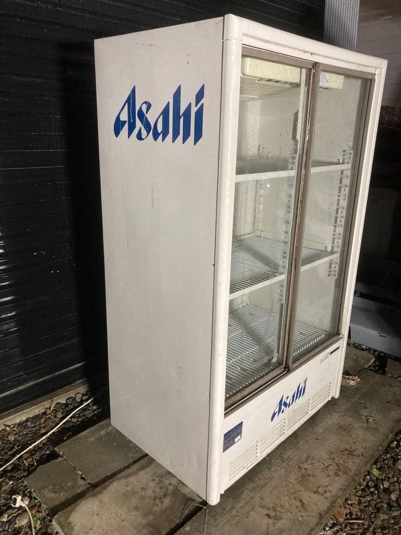 Asahi 冷蔵庫 2ドア 3棚 ホワイト　業務用ショーケース