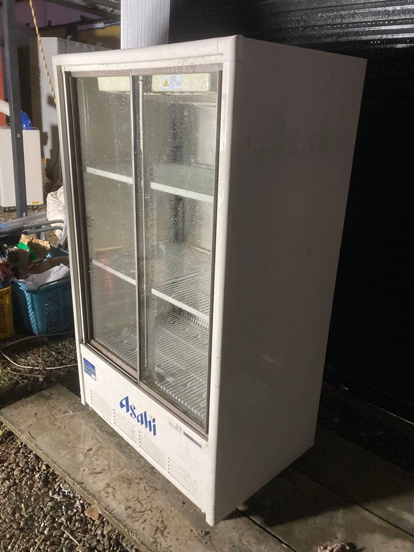 Asahi 冷蔵庫 2ドア 3棚 ホワイト　業務用ショーケース