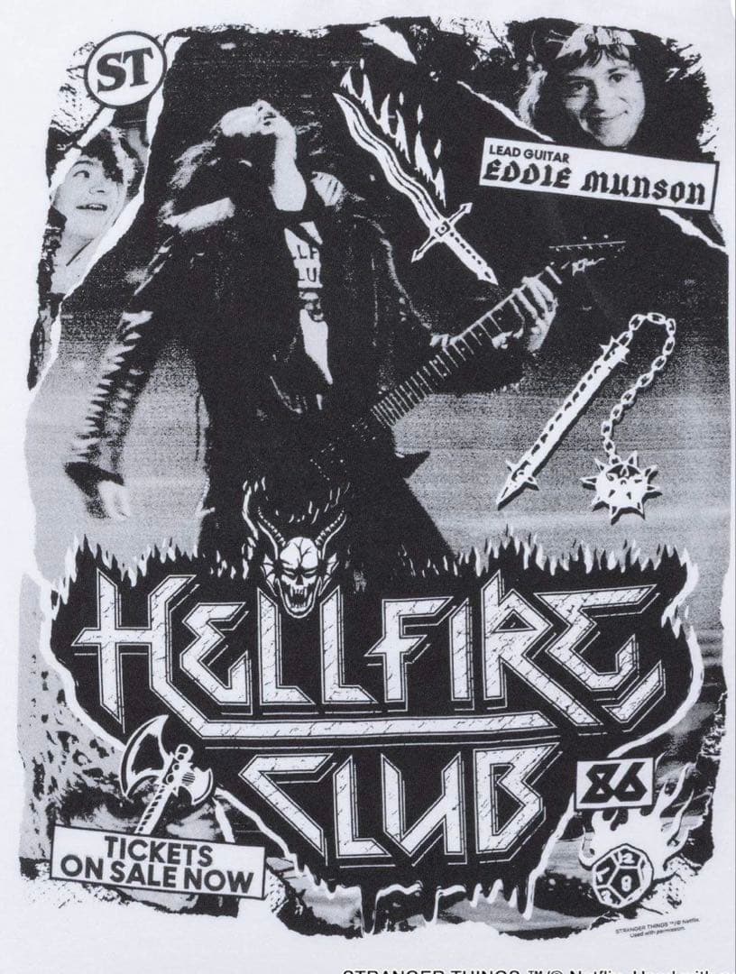 ストレンジャーシングス　V.A.のコラボTシャツ　アクキーつき