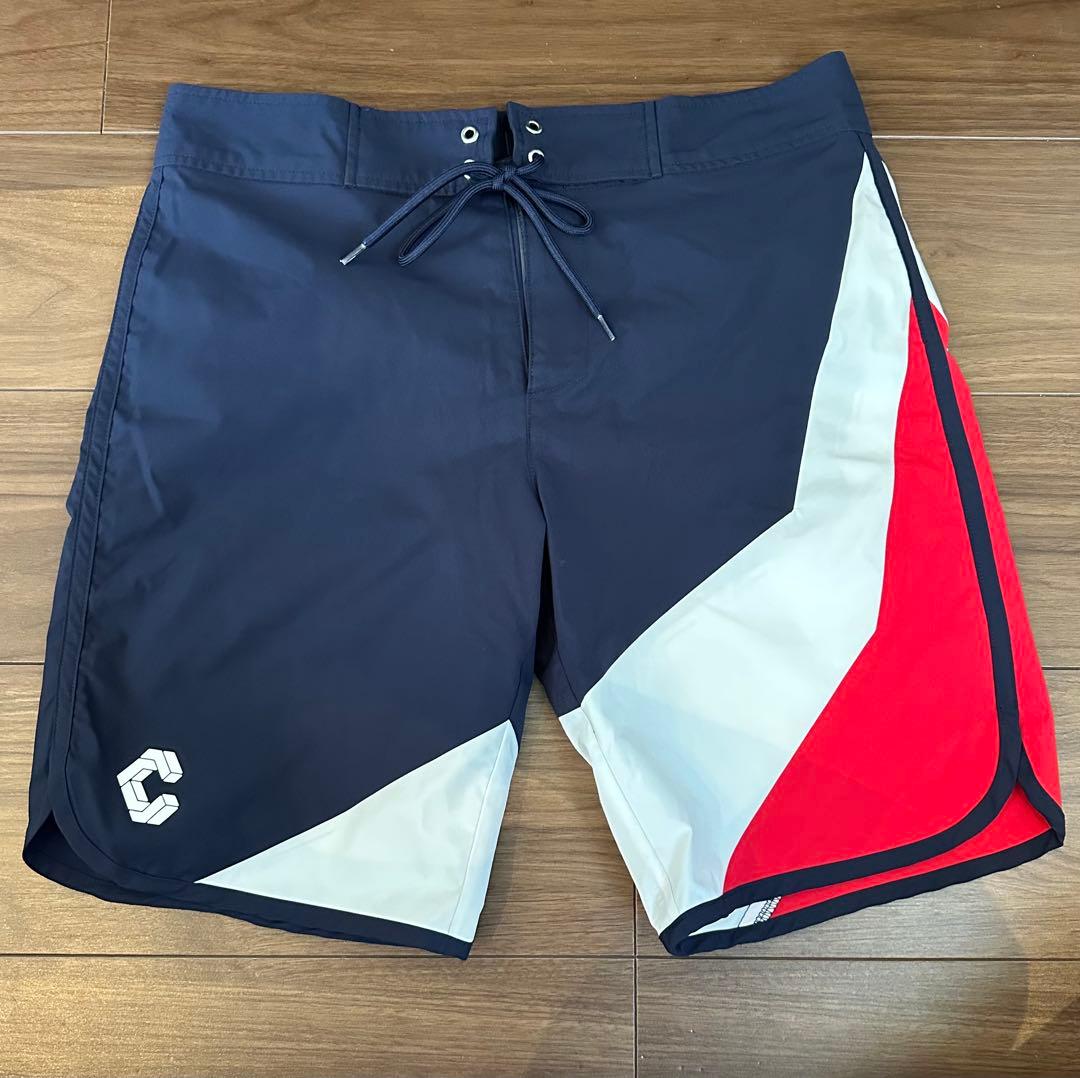 クロノスサーフパンツ　ネイビー/レッド カラーブロックサーフパンツ