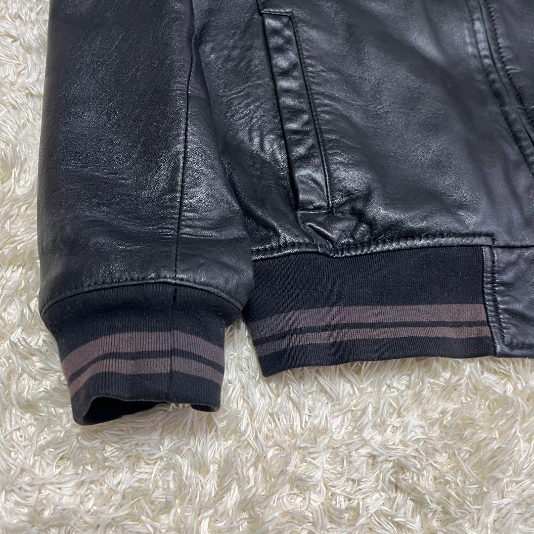 マイケルコース　ラムレザー　シングルライダース　革ジャン　総柄　S 黒